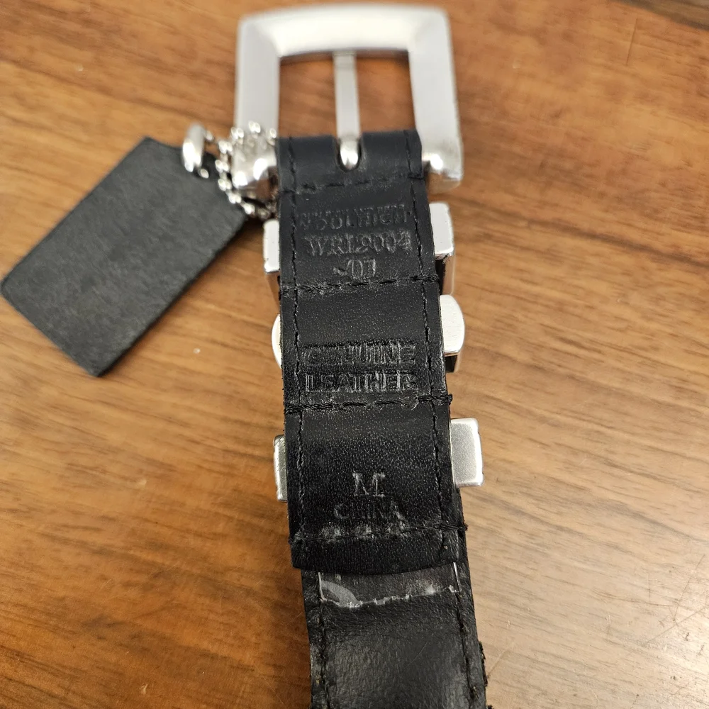 Woolrich John Rich And Bros Genuine Leather Braided Belt Women's Size M‎ Black